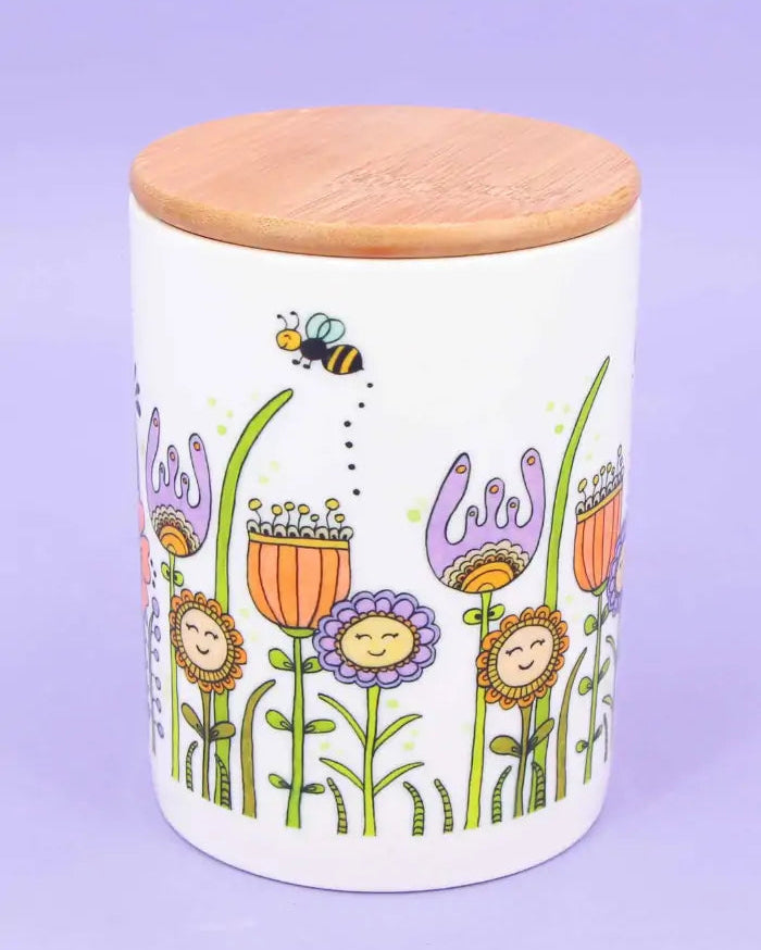 Keramikdose M "Happy Flowers"-RollinArt