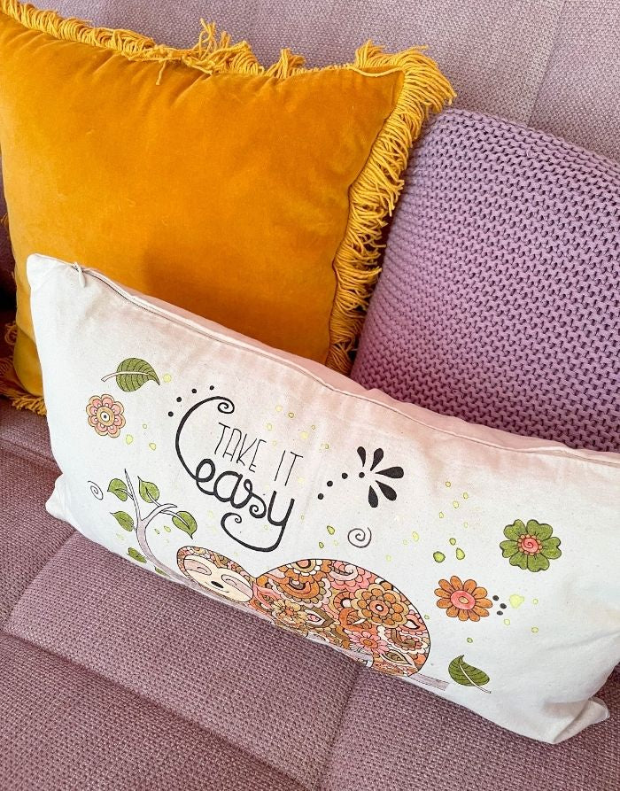 Kissenhülle "Faultier"-RollinArt