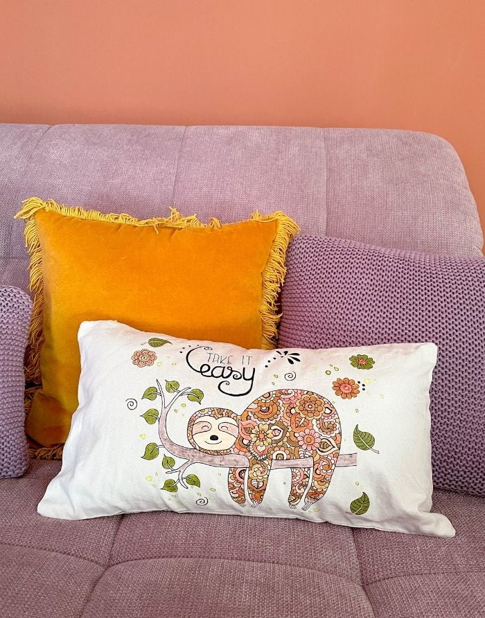 Kissenhülle "Faultier"-RollinArt