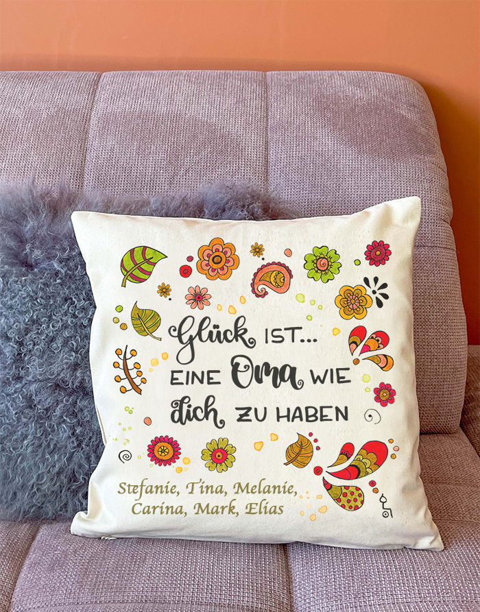 Kissenhülle "Glück ist... Oma"-RollinArt