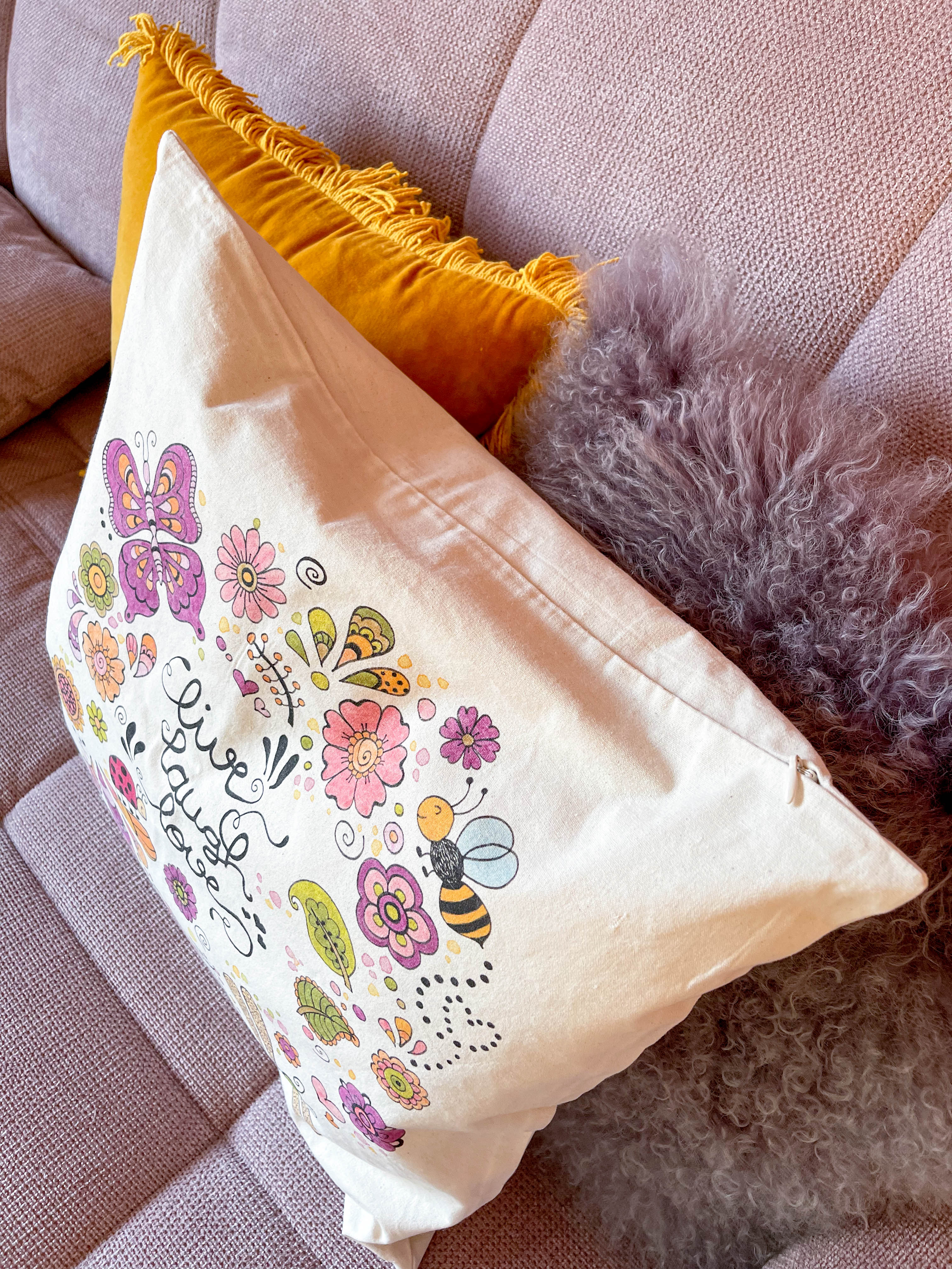 Kissenhülle "Live Laugh Love"-RollinArt