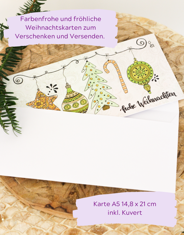 Klappkarte "Weihnachtsgirlande"-RollinArt