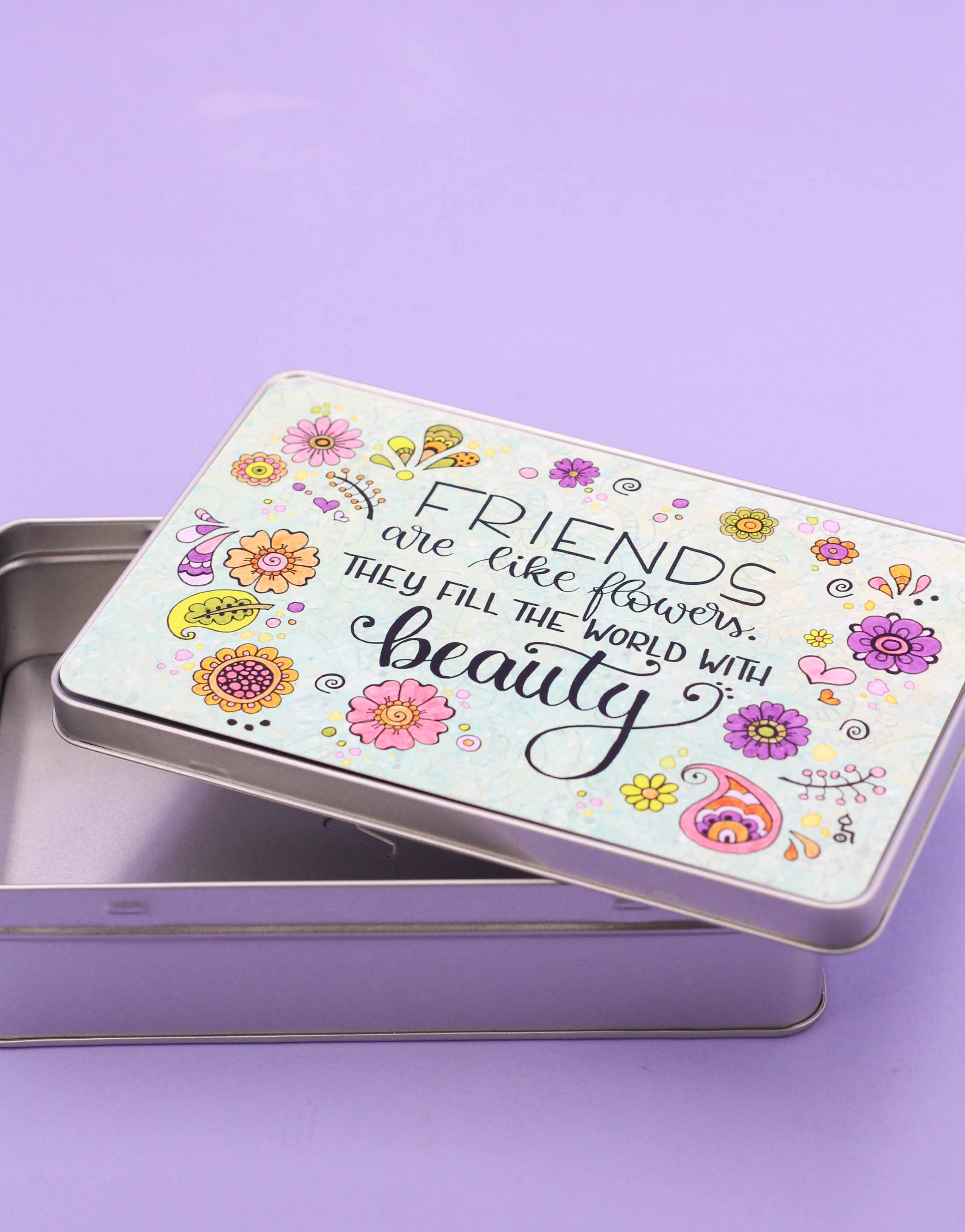 Metalldose "Friends are like flowers"-RollinArt