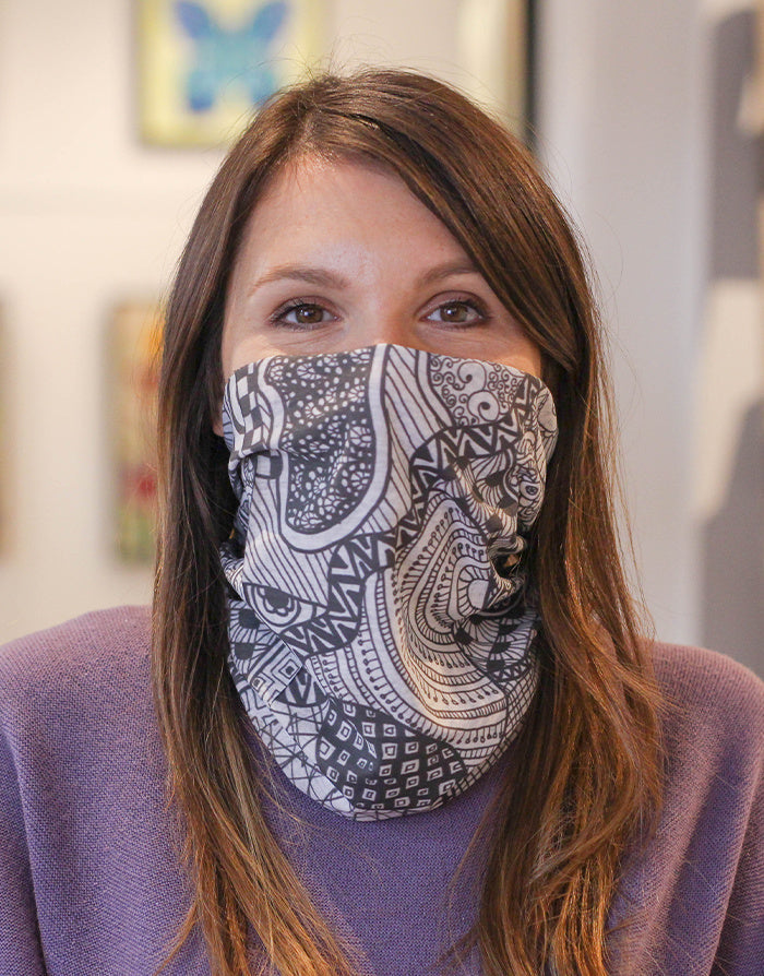 Rollin'Art Multifunktionstuch Schwarz-Weiss-RollinArt