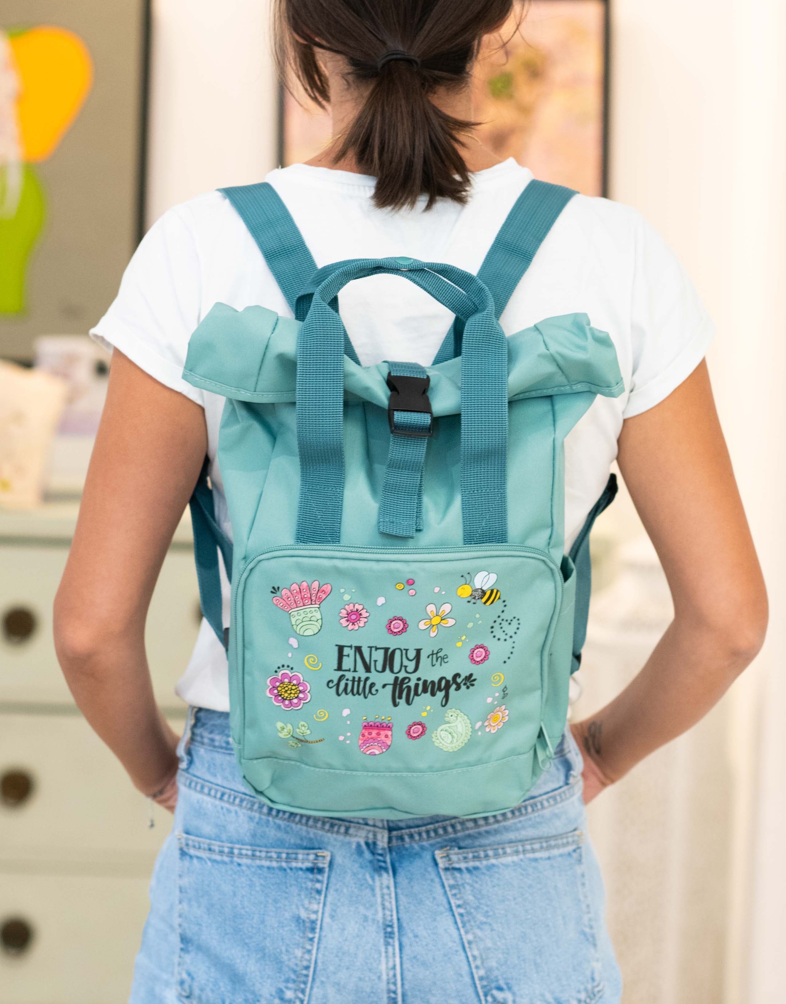 Rucksack klein Green „Enjoy the little things”-RollinArt