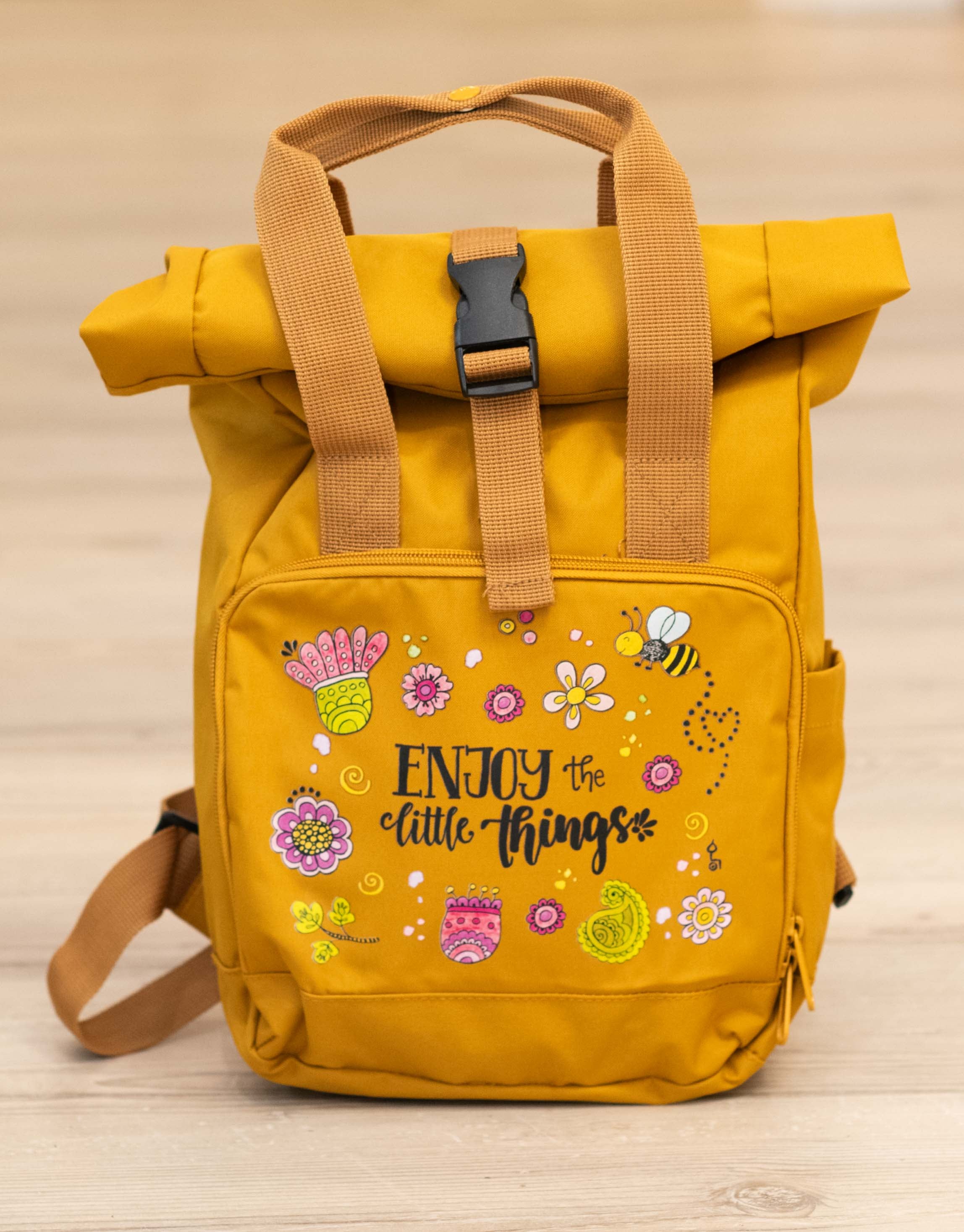 Rucksack klein Mustard „Enjoy the little things”-RollinArt