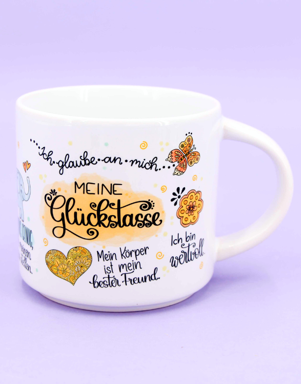 Tasse stapelbar "Meine Glückstasse"-RollinArt