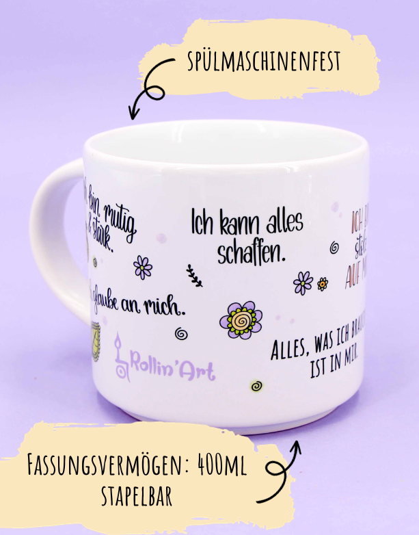 Tasse stapelbar "Mut"-RollinArt