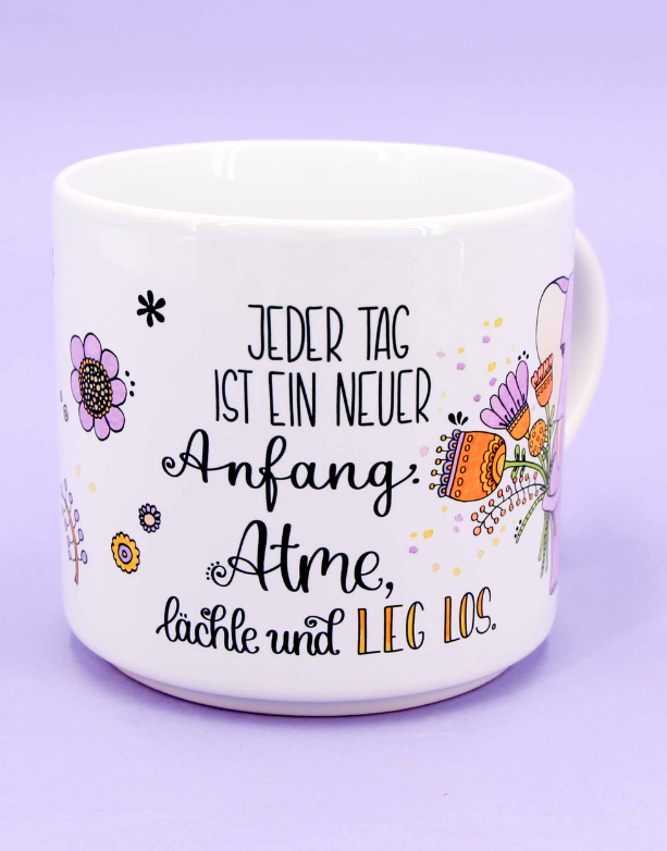 Tasse stapelbar "Neuer Anfang"-RollinArt