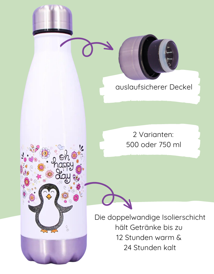 Trinkflasche "Pinguin"-RollinArt