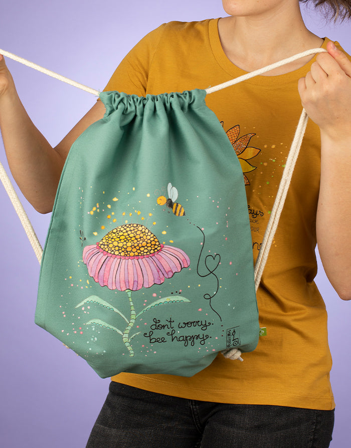 Turnbeutel "Bee Happy"-RollinArt