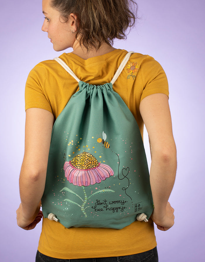 Turnbeutel "Bee Happy"-RollinArt