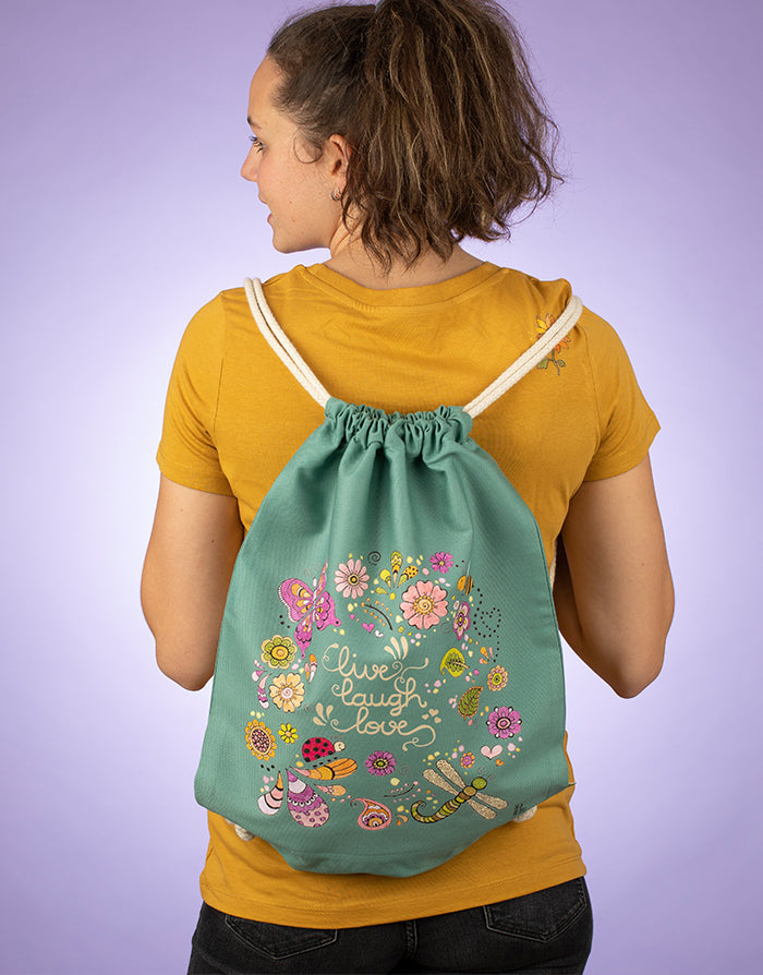 Turnbeutel "Live Laugh Love"-RollinArt