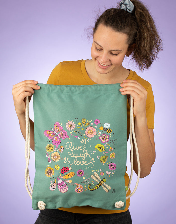 Turnbeutel "Live Laugh Love"-RollinArt