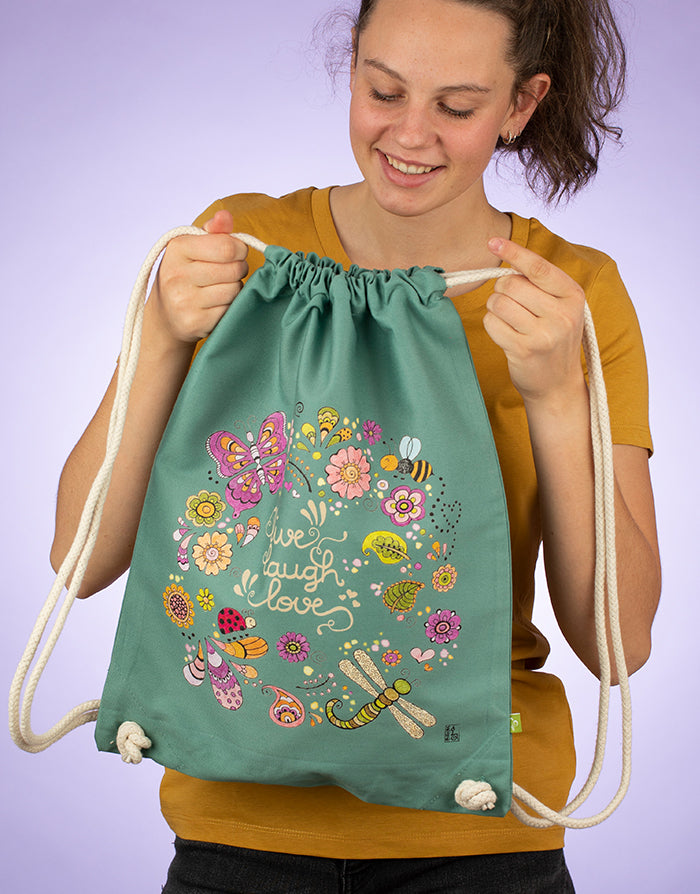 Turnbeutel "Live Laugh Love"-RollinArt