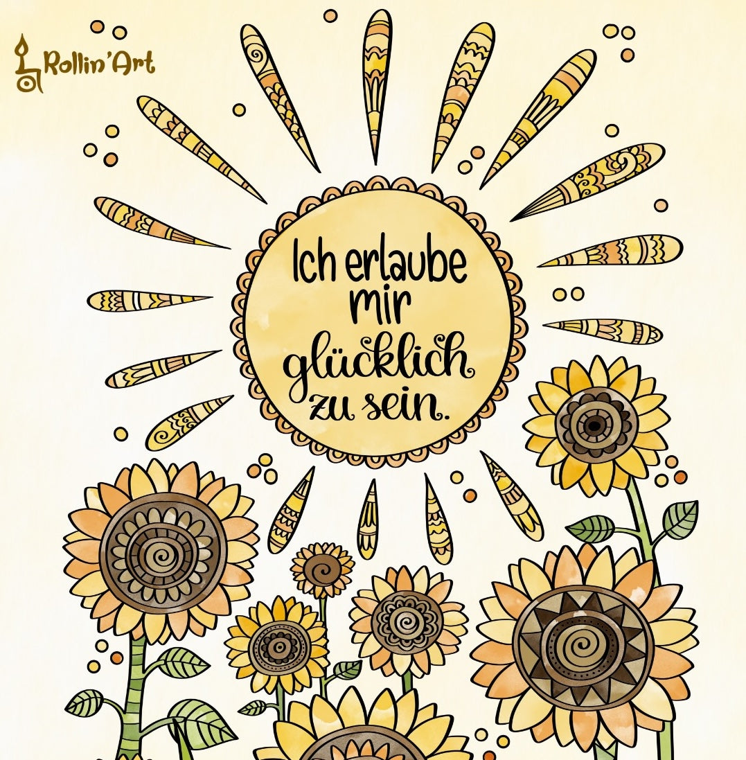 Ich erlaube mir, glücklich zu sein – kostenloses Ausmalbild & eine kleine Auszeit für dich