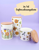 3er Set Keramikdosen "Happy Flowers"