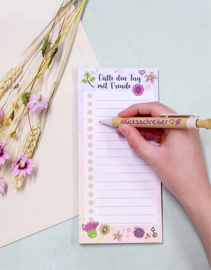 Block "Fülle den Tag mit Freude"