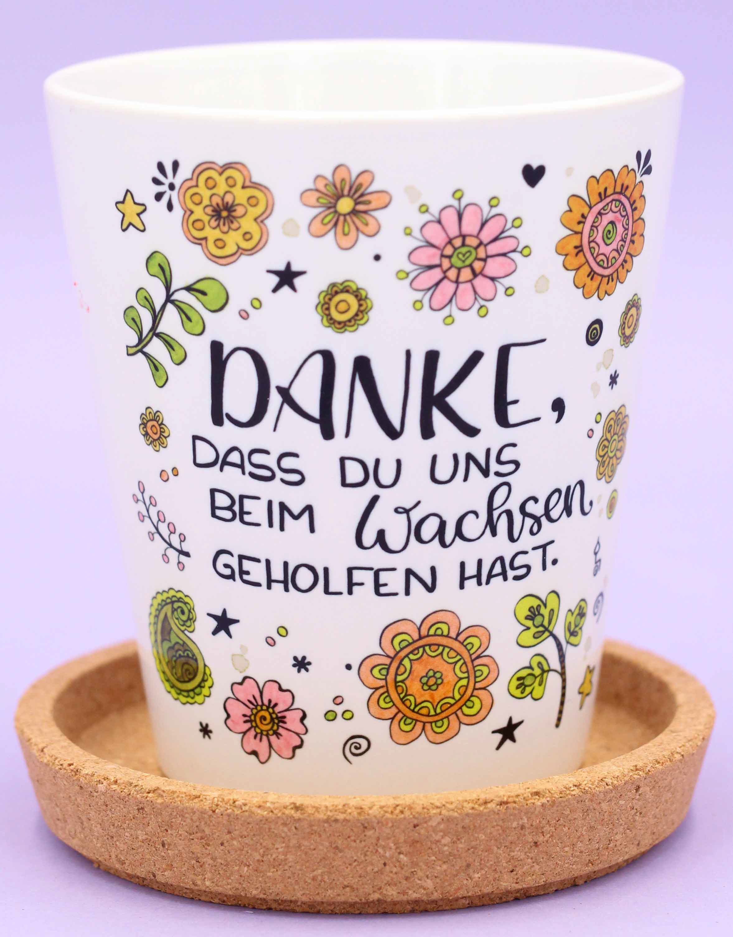 Blumentopf "Danke fürs Wachsen helfen"