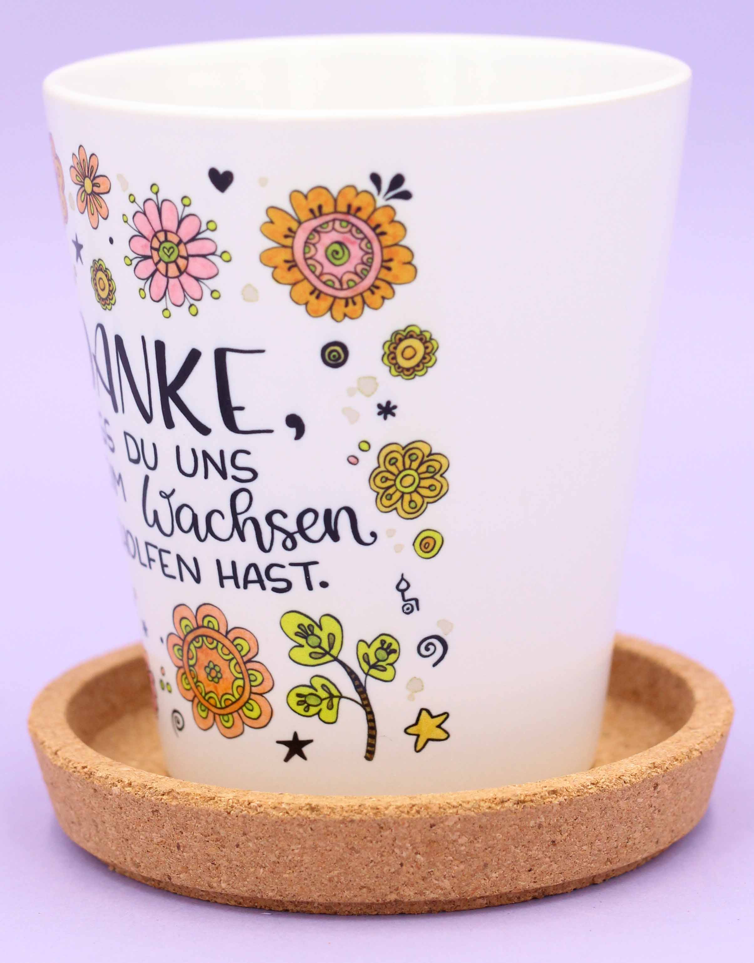 Blumentopf "Danke fürs Wachsen helfen"