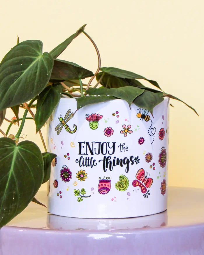 Blumentopf groß "Enjoy the little things"