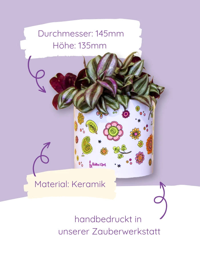 Blumentopf groß "Glücksblumen"