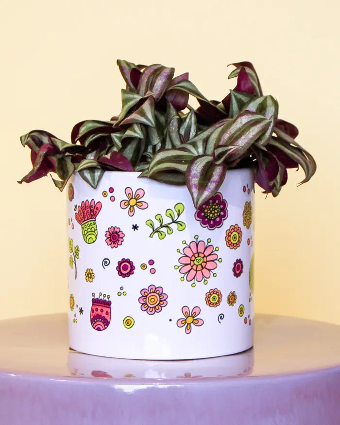 Blumentopf groß "Glücksblumen"