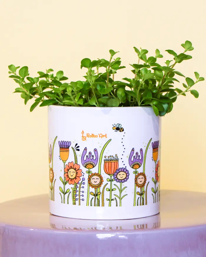 Blumentopf groß "Happy Flowers"