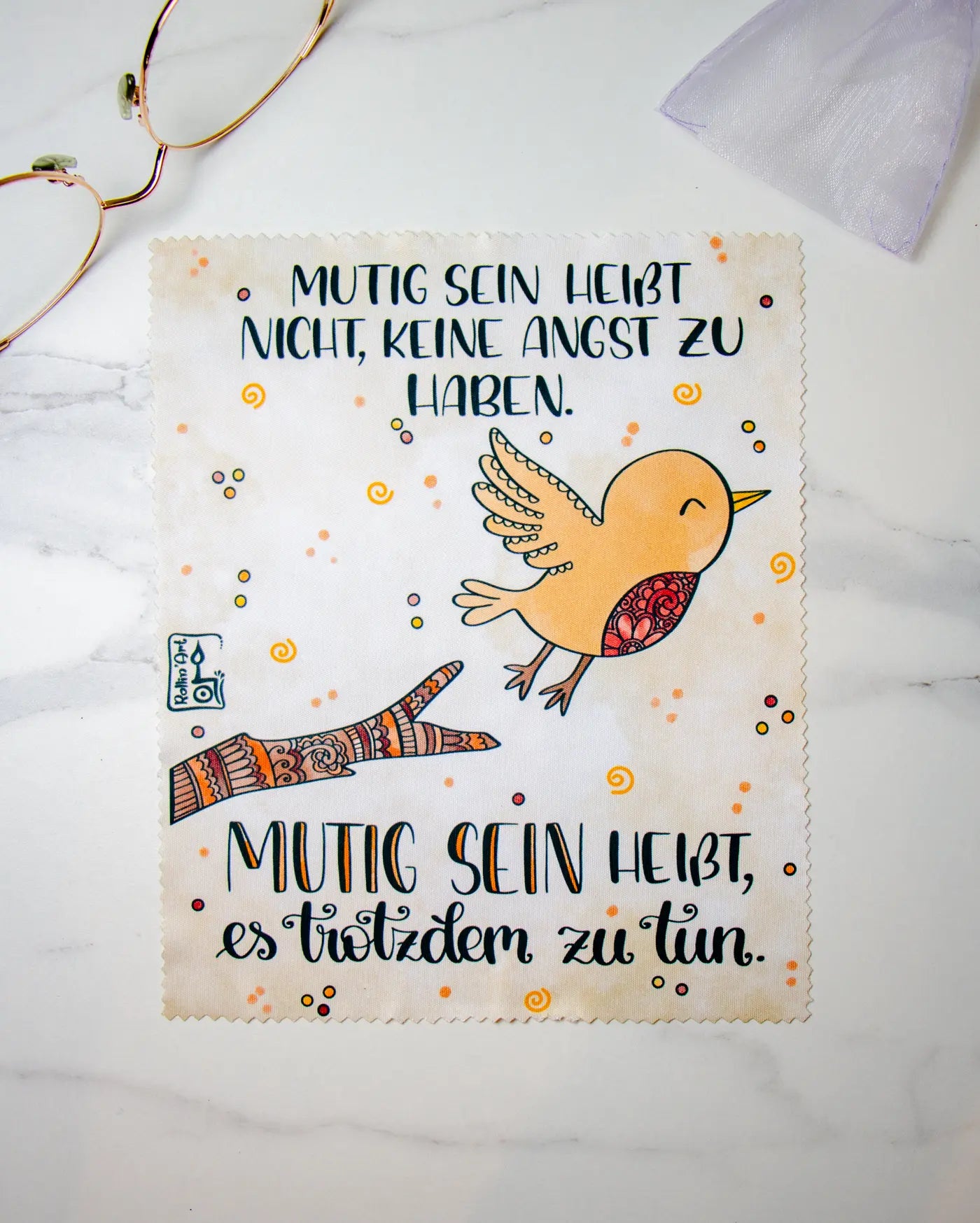 Brillenputztuch "Mutiges Vögelchen"