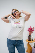 Damen T-Shirt "Bee happy"