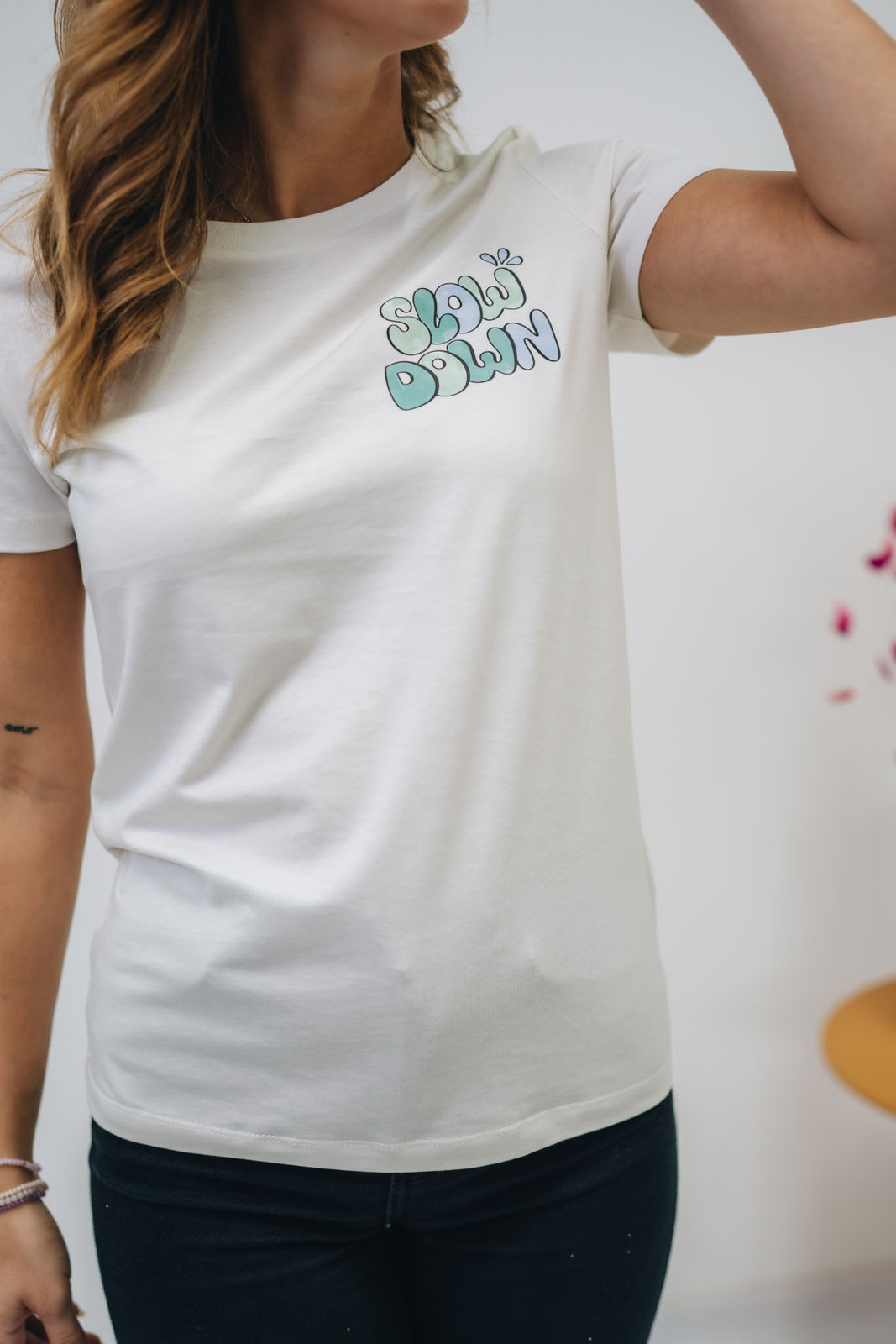 Damen T-Shirt "Slow down"