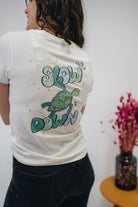 Damen T-Shirt "Slow down"