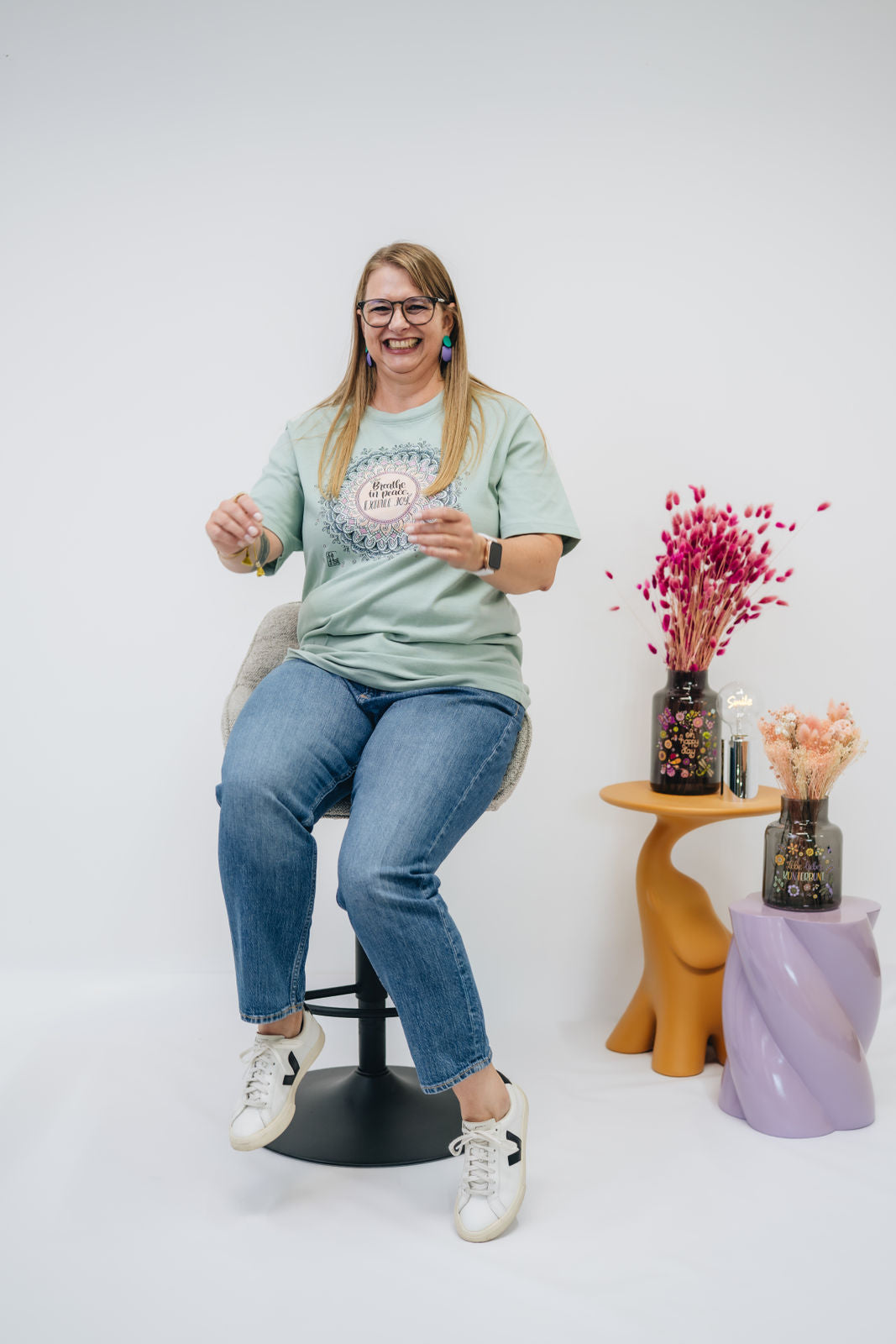 Damen T-Shirt mintgrün "Mandala"