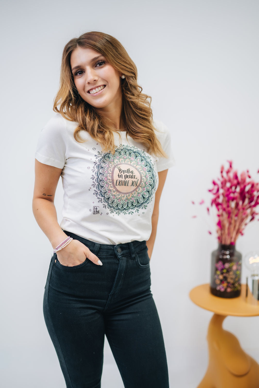 Damen T-Shirt weiß „Mandala"