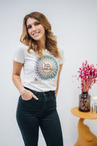 Damen T-Shirt weiß „Mandala"