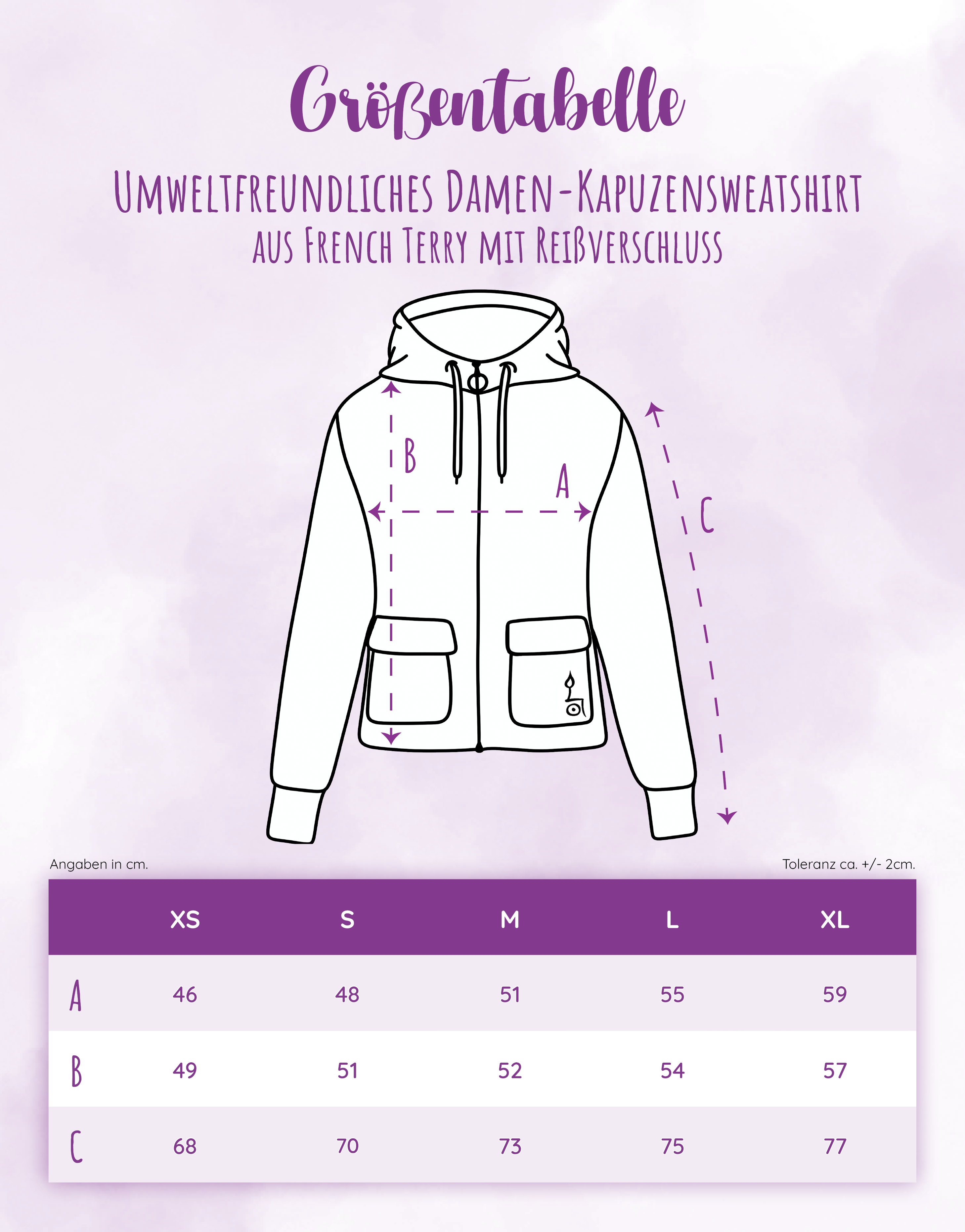 Damen Zipper-Hoodie ivory „Blumenwiese"
