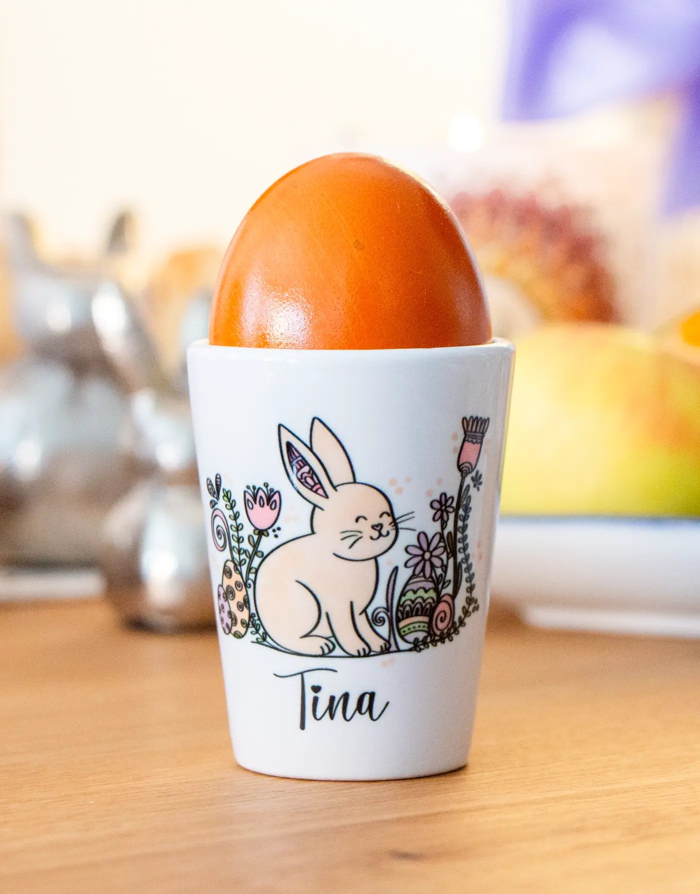 Eierbecher "Häschen" mit Wunschname
