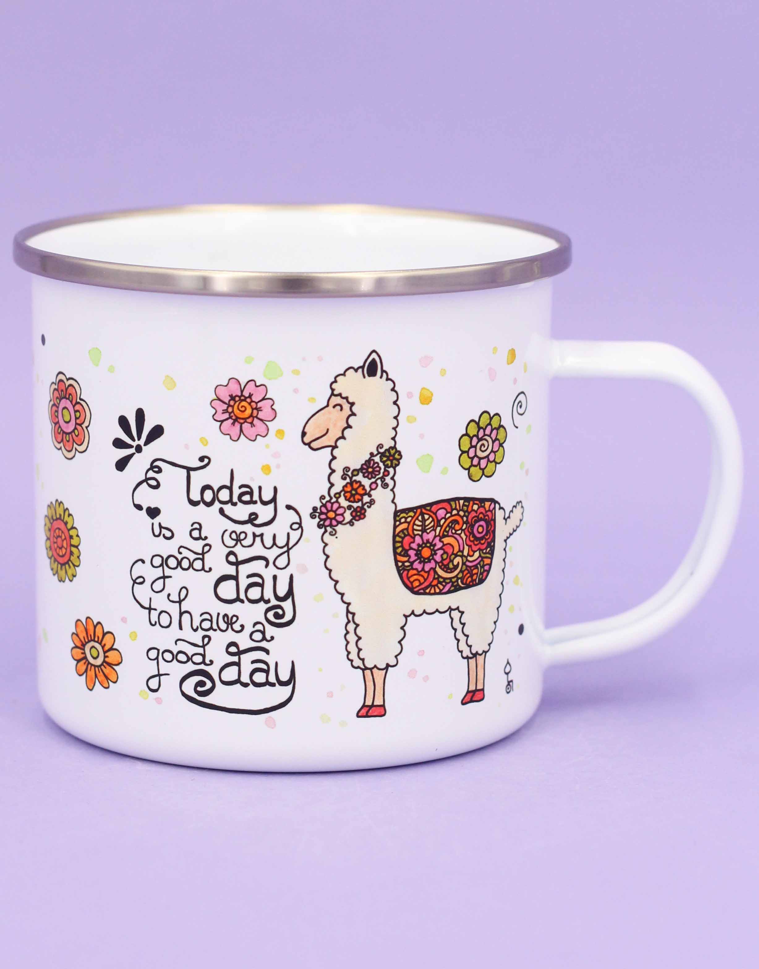 Emaille-Tasse "Alpaka"