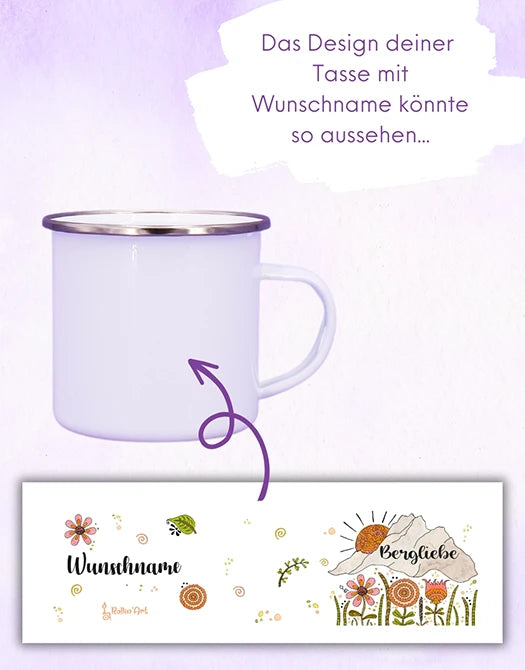 Emaille-Tasse "Bergliebe"