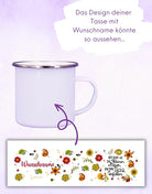 Emaille-Tasse "Die kleinen Dinge"