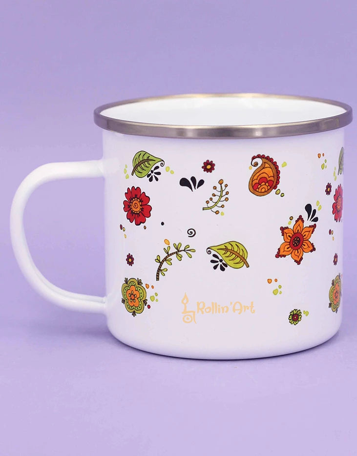 Emaille-Tasse "Die kleinen Dinge"