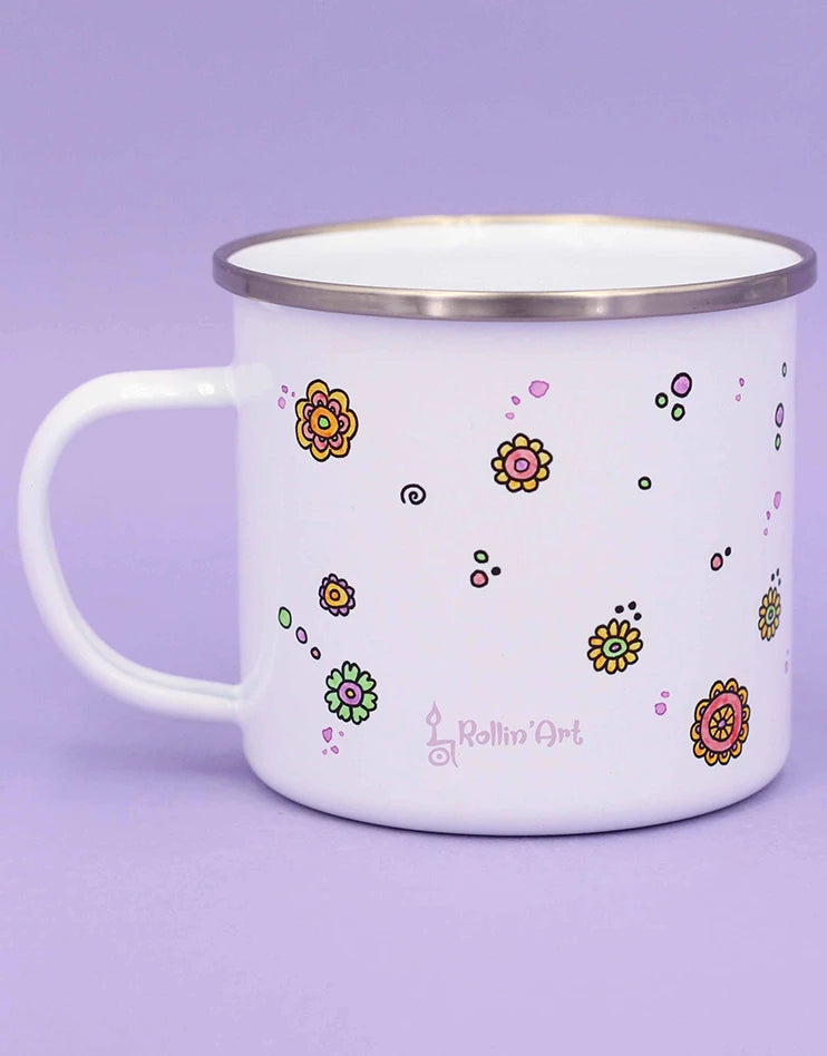 Emaille-Tasse "Enjoy the little things"