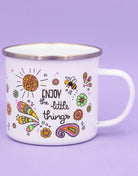 Emaille-Tasse "Enjoy the little things"