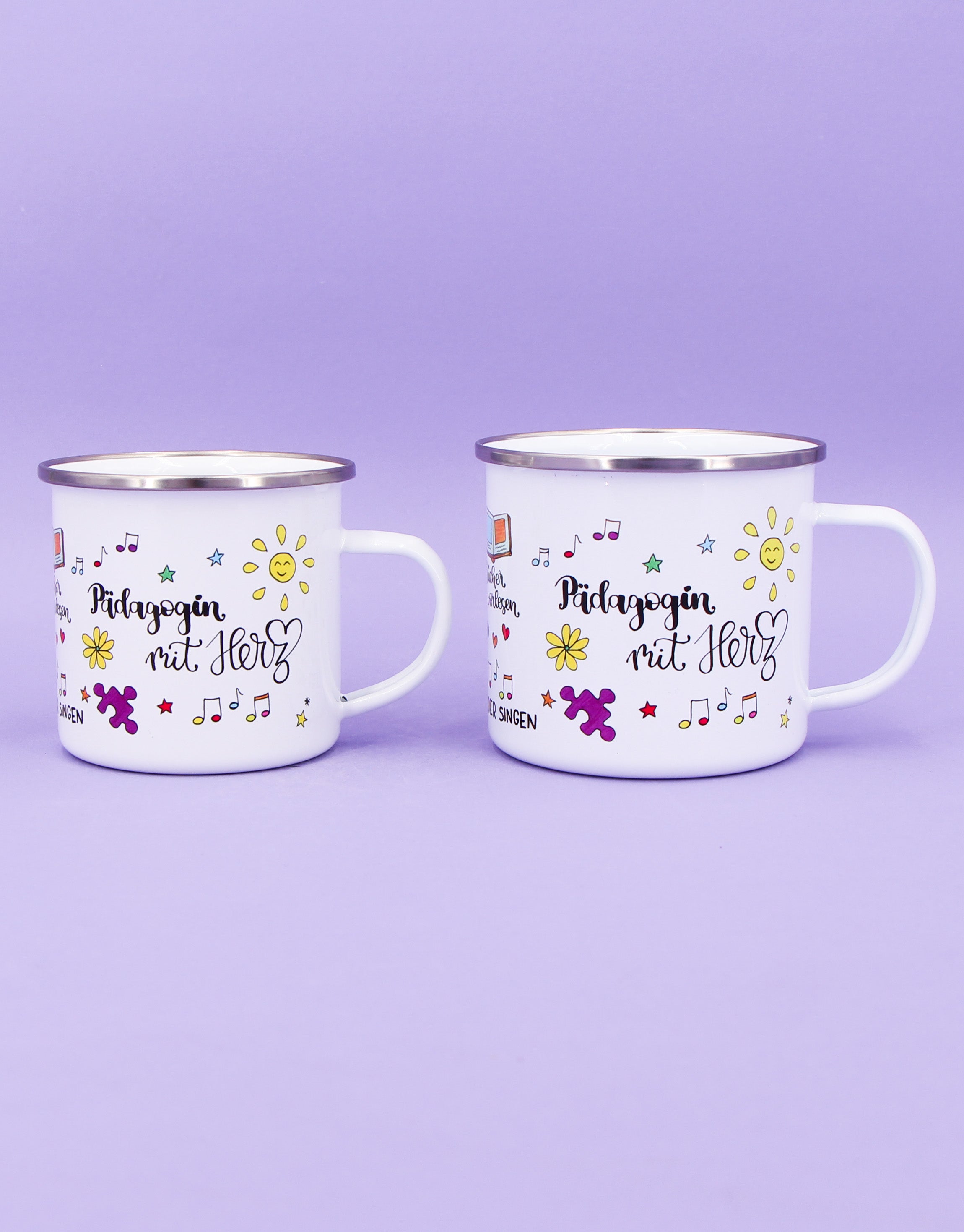 Emaille-Tasse "Pädagogin mit Herz"