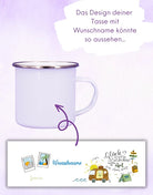 Emaille-Tasse "Reiselust"