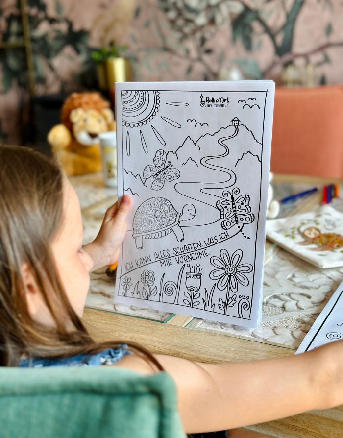 Fröhliche Affirmations-Ausmalbilder für Kinder