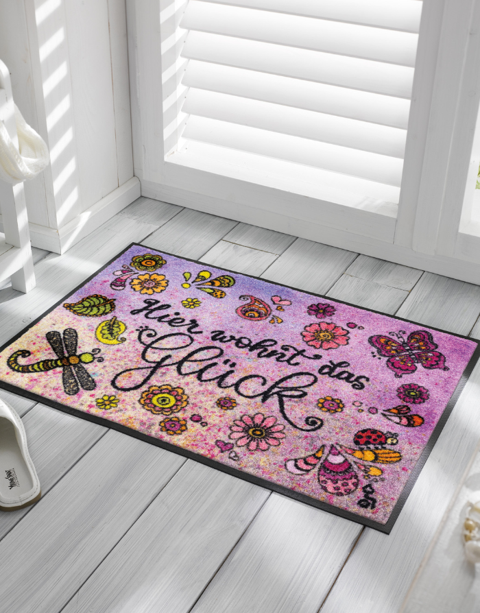 Fußmatte "Hier wohnt das Glück"