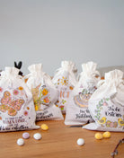 Geschenkbeutel-Set „Osterfreude“ – 5 liebevoll gestaltete Stoffbeutel im Set