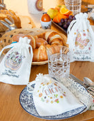 Geschenkbeutel-Set „Osterfreude“ – 5 liebevoll gestaltete Stoffbeutel im Set