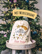 Geschenkbeutel mit Zugband "Frohe Weihnachten" mit Wunschname